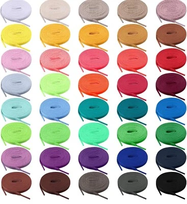 Mejor valor! Coloridos cordones planos de encaje para zapatos - para adultos, adolescentes, niños. - Imagen 1 de 4