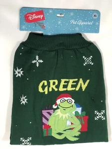 Disney KERMIT DER FROSCH Grün Weihnachten Urlaub Winter Hundepullover XL Neu - Bild 1 von 6