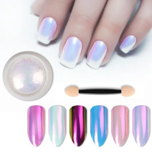 Farbe Wechsel Neon Aurora Meerjungfrau Nail Art Glitzer Pulver Spiegel Chrom ✪ 〒 - Bild 1 von 13