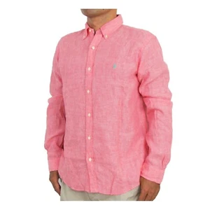 Camisa Polo Ralph Lauren Manga Larga Clásica RL Calce Desescolado Lino - Roja - Talla: M - Imagen 1 de 2