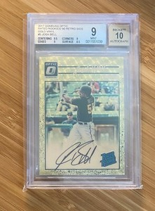 2017 Donruss Optic Rated Rookie Gold Vinyl #1/1 Josh Bell Superfractor Auto