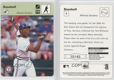 2005 Leaf Sportscasters Green Batting Bat /40 Alfonso Soriano #5