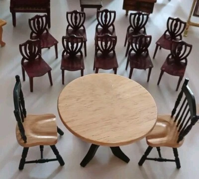 Móveis de qualidade para casa de bonecas 41 peças relógios pianos mesas espelhos pia de cozinha etc - Imagem 1 de 4