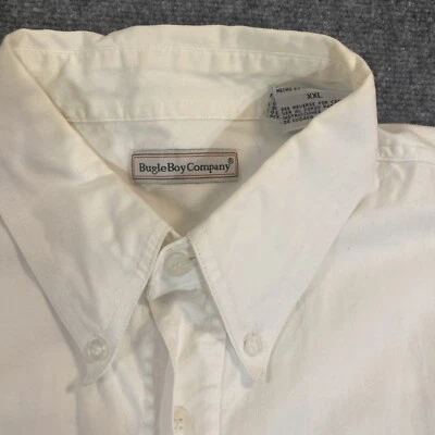Bugle Boy Company Shirt Mens XXL White Button Logo on Pocket Short Sleeve Cotton - Image 1 of 4
