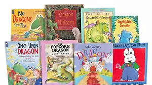 Lot 8 Dragon Theme Picture Books Teachers Daycare Custard Popcorn Dragon PreK-2 - Picture 1 of 2