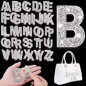 52Pcs Bling Crystal Rhinestone Iron on Letter Alphabet Self-Adhesive A-Z Glitter - Picture 1 of 8