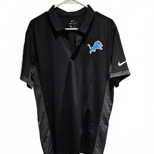Polo Nike Dri Fit Detroit Lions nera performante taglia L - Foto 1 di 6