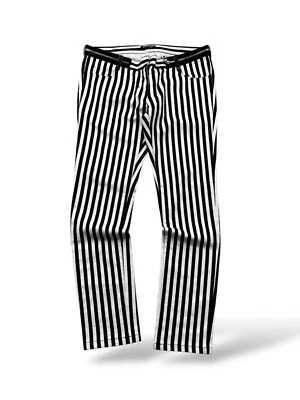 Balmain女式拉链条纹牛仔裤S/IT38码 — 第 1/4 张图片