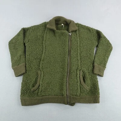 Suéter Free People Mujer Pequeño Verde Mezcla Lana Asimétrico Cremallera Completa Suave Foto 1 de 4