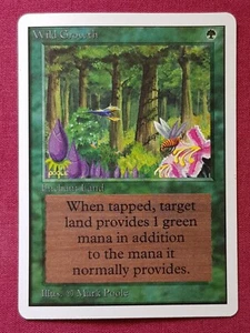 Magic The Gathering UNLIMITED WILD GROWTH green card MTG - Picture 1 of 2