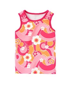 NWT Gymboree Size 5 "RAINBOW CABANA" Zinnia Pink Flower Swirl Tank Top - Picture 1 of 1