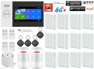 S17 Tuya APP WiFi 4G GSM Wireless Wired Home Security Alarm System+Alexa+Google - Image 1 of 4