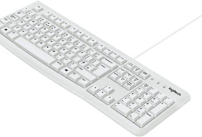 LOGITECH K120 Tastatur Keyboard weiß 920-003626 USB Kabel Deutsch QWERTZ Windows - Bild 1 von 4