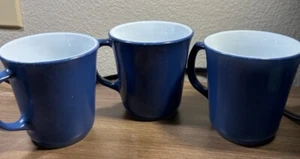 Vintage Pyrex Blue Mugs - Set of 3 - Picture 1 of 8