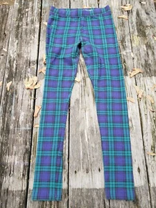 Crewcuts ~ Girls Blue Green Black Plaid Leggings Christmas ~ Size 14 - Picture 1 of 8