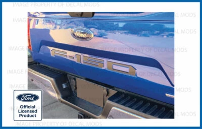 Ford F150 2018 puerta trasera inserciones calcomanías letras sangría pegatinas color negro brillante Foto 1 de 3