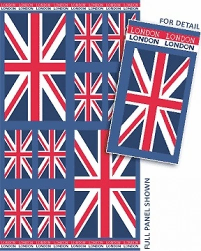 BENARTEX Coole Britannia Union Jack Flaggen Hochzeit Party Baumwollstoff Quilten Panel