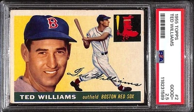 1955 Topps #2 Ted Williams HOF  PSA 2.5 GOOD+ C101175 - Image 1 of 3