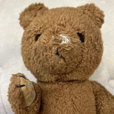 1981 Plush Bear Wind Up Music Well Loved Brown Fur Vintage Stuffed Animal - Image 1 of 4