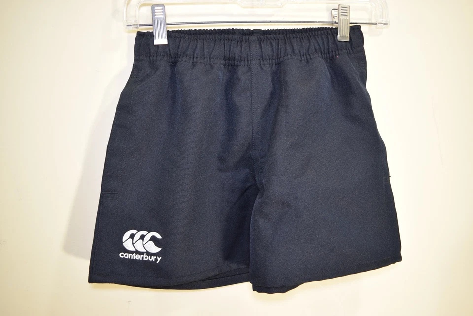 Pantalones Cortos de Rugby Canterbury Negros Junior Profesionales Nueva Zelanda NIÑOS 10 Secado Rápido Foto 1 de 4