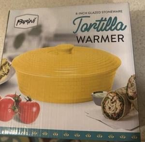 Parini Tortilla Wärmer 8" glasiertes Steinzeug gelb Artikel # INV00635 ofenfest NEU - Bild 1 von 4