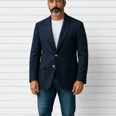 Abrigo deportivo de colección JG Hook para hombre chaqueta de 2 botones 100 % lana clásico academia talla 36R Foto 1 de 4