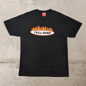 Full Send T-Shirt Herren Large schwarz Big Logo Grafik Flammen Nelk Jungen Tee - Bild 1 von 5