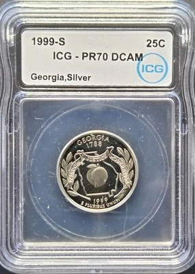 1999-S Washington Silver Quarter 25C -Georgia State - ICG PR70 DCAM - Image 1 of 4