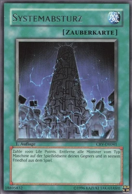 YuGiOh Systemabsturz (V.1) CRV-DE041 Rare Played 1st - Bild 1 von 2