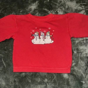 Vintage Falls Creek Authentic Sweatshirt Kid's 6T Red Snowman Print Christmas - Picture 1 of 6