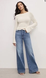 Good American Good Waist Palazzo Jeans Sz 18 NWT Plus - Picture 1 of 11