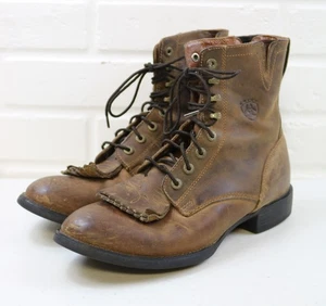 Ariat Boots Heritage Lacer II Kiltie Distressed Brown Boot Sz 8B 10002147(33505) - Picture 1 of 7