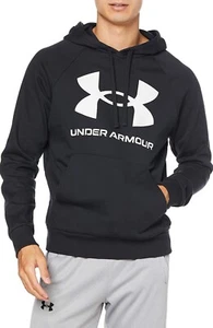 Men's Under Armour UA Armour Fleece Pullover Hoodie in Black - Picture 1 of 3