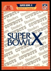 Pro Set 1989 #X logotipos del Super Bowl X - Imagen 1 de 2