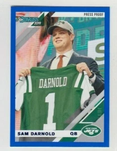 Sam Darnold 2019 DORNUSS BLUE PRESS PROOF VARIATION PARALLEL #186 NEW YORK JETS - Picture 1 of 1