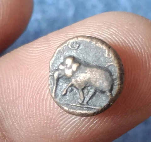 Ancient indian coper coin of Vijaynagar Andhra fadatory elephant variety rare Cover