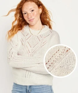 Neu mit Etikett Old Navy Pointelle Damenpullover klein - Bild 1 von 3
