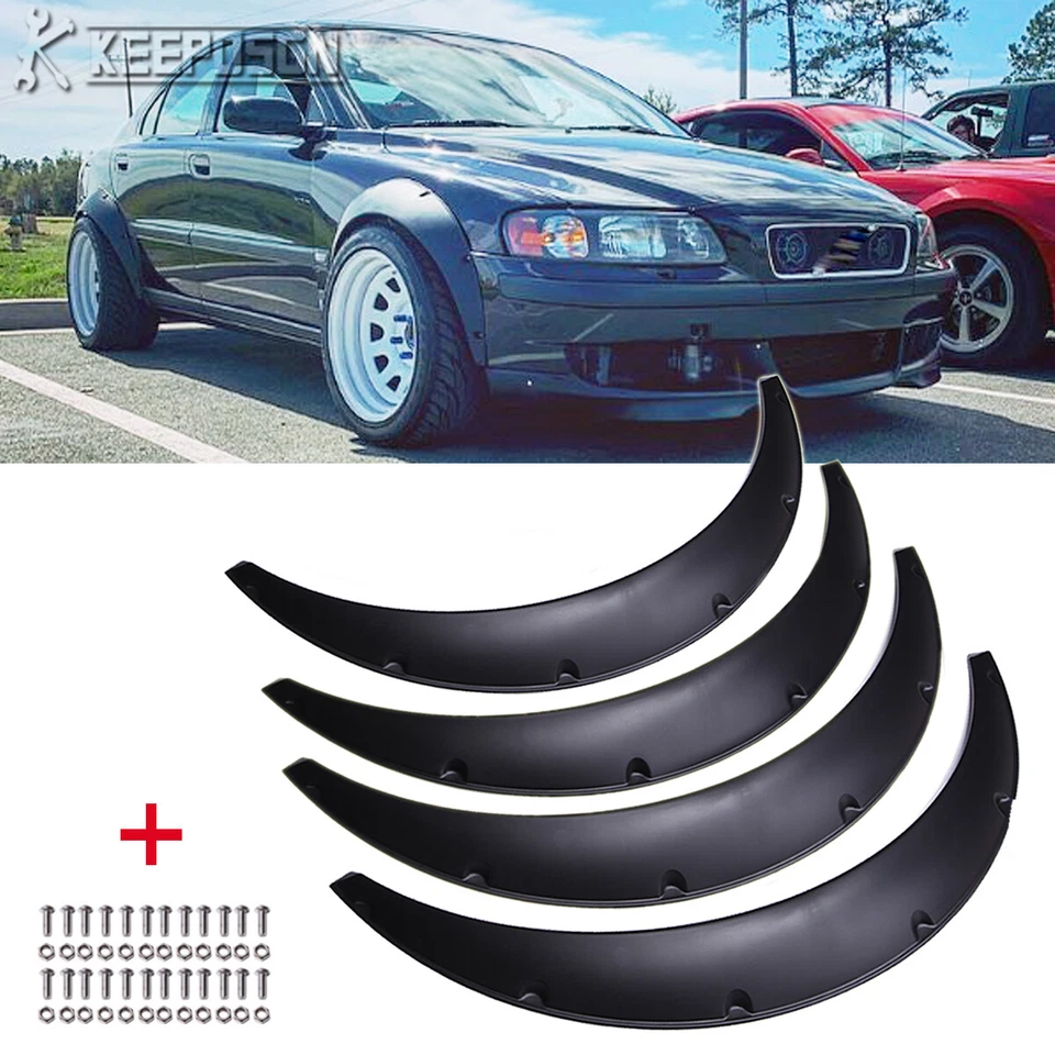 Flexible Car Fender Flare Arch Wheel Wide Body 4pcs For Volvo S60 S40 S80 S90 - Image 1 of 4