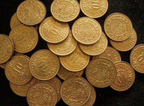 Tunisia 10 Millim AH1380 1960  BU lot of 25 BU coins Cover