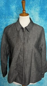 CHAQUETA BLAZER TALBOTS MUJER GRIS CREMALLERA TALLA GRANDE 10 - Imagen 1 de 6