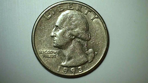 Error Quarter 1993 IN is misprinted "NI GOD WE TRUST" DD errors Rare Coin Cover