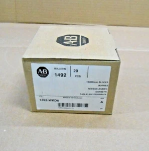 BOX OF 20 NEW ALLEN BRADLEY 1492-WKD6 TERMINAL BLOCKS 30A GRAY (9 BOXES AVAIL) - Picture 1 of 4