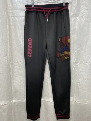 Demolition Designer Jogger Pants with Rhinestone Teddy Bear Graphic XL Black/Red - Image 1 of 4
