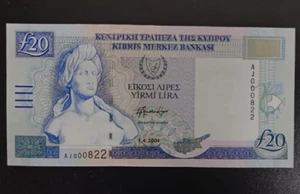 2004 Cyprus 20 Pound BANKNOTE UNC AJ000822 - Picture 1 of 2