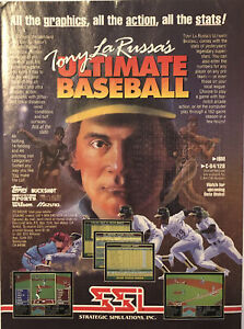 PRINT AD 1991 Tony La Russa's Ultimate Baseball Stat Game IBM C-64/128 Computer