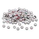 100Piece Metal Rondelle Beads DIY Spacer Beads Crystal