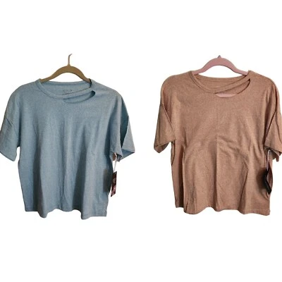 Lote de 2 Camisetas Rachel Zoe Nuevas Con Etiquetas Corte Cuello Redondo Manga Corta Talla M Foto 1 de 4