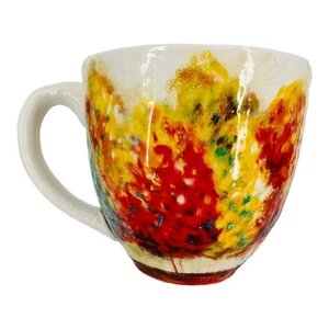 Pier 1 Imports übergroßer Becher Tasse Eisenstein Impressionist Bäume strukturiert 16 Unzen - Bild 1 von 8