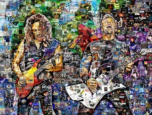 Impresión de póster de collage de arte Metallica (2) hecho de álbumes de bandas de música rock - Imagen 1 de 8