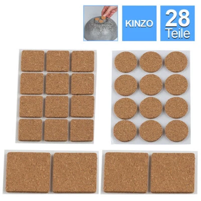 28er Set Möbelgleiter Kork Selbstklebend Korkgleiter Schutz für Möbel Stühle - Bild 1 von 4